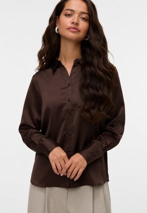 Vero Moda, VMMERLE LS SHIRT WVN GA NOOS - Camicia - cioccolato