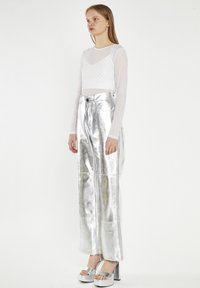 Glamorous LONG SLEEVE - Body - white rhinestone mesh