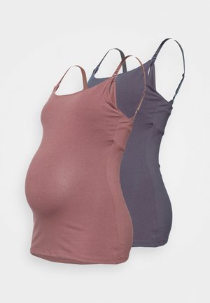 CAMISOLE 2 PACK - Hemd - brown/dark grey