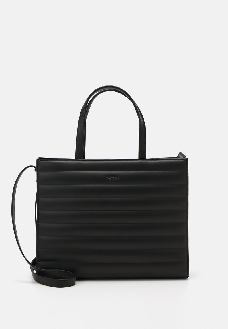 Calvin Klein LINE QUILT MEDIUM TOTE - Bolso shopping - black