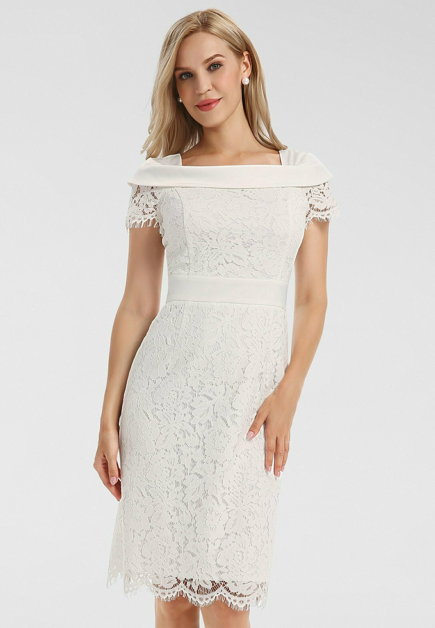 Apart Cocktailkleid Festliches Kleid Creme Weiss Zalando De 