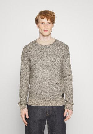 Jack & Jones JCOSPACE MOCK NECK - Strickpullover - peyote pattern w  black neps