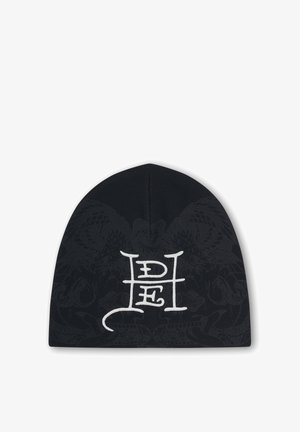 Ed Hardy, UNISEX FLAMING SKULL BEANIE - Muts - black