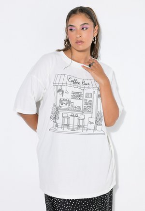 Studio Untold, COFFEE BAR OVERSIZED GRAPHIC TEE - T-shirt print - off-white