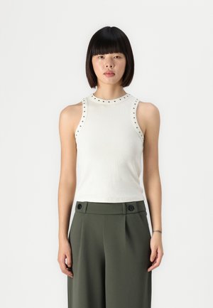ONLY ONLJEAN STUD TANK  - Top - cloud dancer