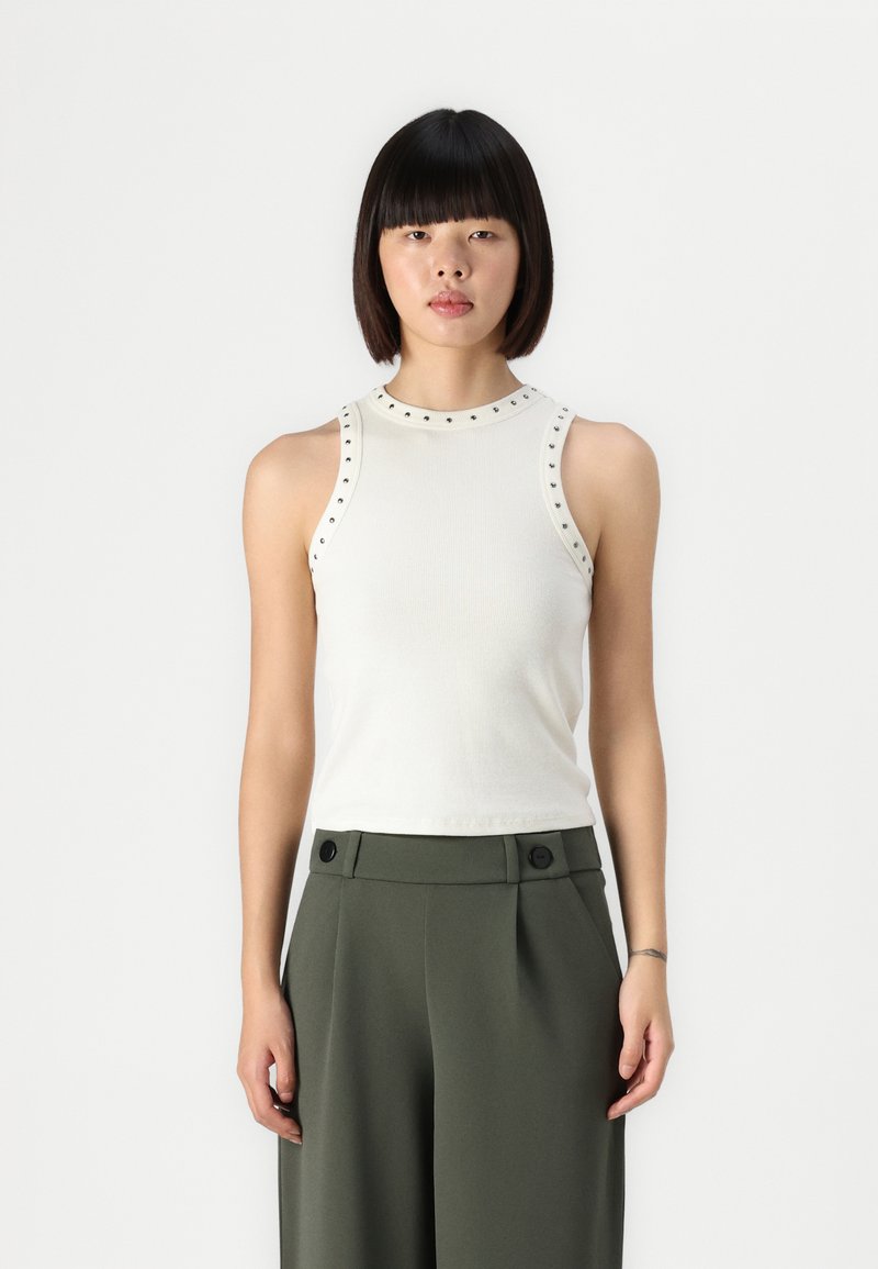 ONLY ONLJEAN STUD TANK  - Top - cloud dancer
