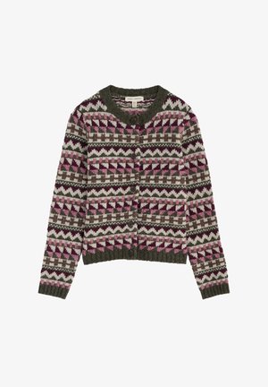 Seasalt Cornwall, SEASALT CORNWALL DAWSON PICK CARDIGAN FAIRISLE MERINO - Gilet - pink - zig zag geo dark hellebore