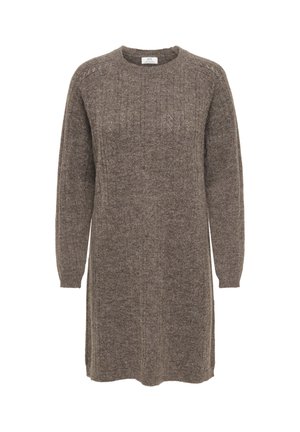 JDY, JDYAPRIL L/S O-NECK DRESS KNT - Robe pull - morel