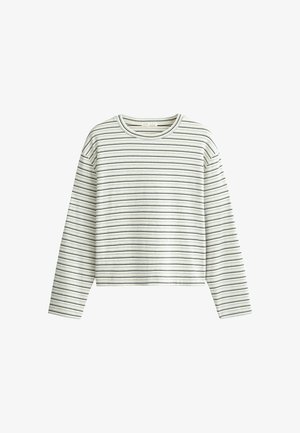 OYSHO, MIXED-STRIPE LONG-SLEEVED T-SHIRT - T-shirt à manches longues - pale grey