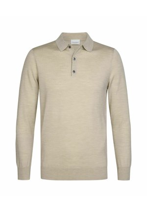 PROFUOMO, PROFUOMO POLO LONG SLEEVE - Polo shirt - beige
