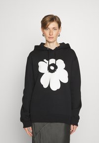 Marimekko - RUNOJA UNIKKO PLACEMENT HOODIE - Sportinis megztinis - black/off-white Miniatiūros vaizdas 1