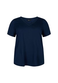 Zizzi KURZÄRMELIGES MIT V-AUSSCHNITT - Základné tričko - navy blazer