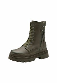Marco Tozzi Fűzős bokacsizmák - khaki comb