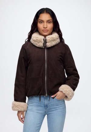 Marc O'Polo DENIM, Кожено яке - espresso brown