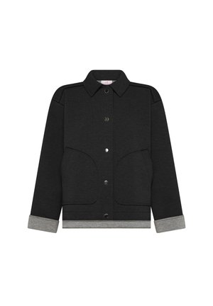Deha, BI-COLOUR SCUBA JACKET WITH BUTTONS - JACKET - Light jacket - black