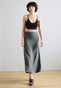 Lindex SKIRT INA - Maxinederdele - dark grey melange