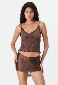 Jaded London TASSEL SKIRT - Minisvārki - brown