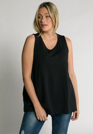 Ulla Popken TOP, A-LINIE, V-AUSSCHNITT, ÄRMELLOS - Top - black
