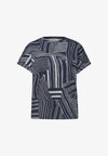 T-SHIRT IM SILK-LOOK MIT RUNDHALS - T-shirt imprimé - darkest blue