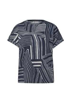 Street One, T-SHIRT IM SILK-LOOK MIT RUNDHALS - T-shirts print - darkest blue