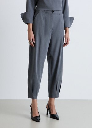 Calliope, PANTALONE LUNGO TINTA UNITA - Stoffhose - grigio fumo melange