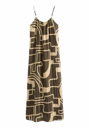 TALL FIT - TEXTURED BEADED - Maxi šaty - brown cream print