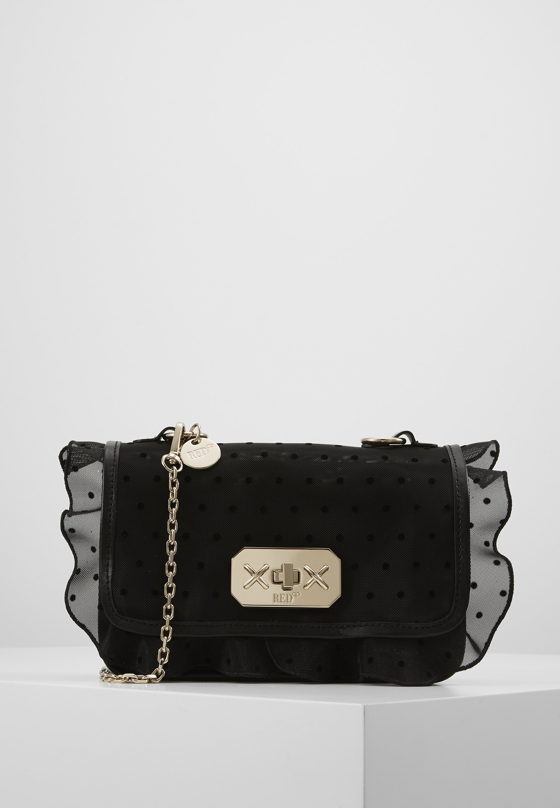 Red V ROCK RUFFLE DOTTY SHOULDER Skulderveske black Red V ROCK RUFFLES Håndveske black Zalando.no