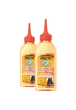 GARNIER FRUCTIS HAIR DRINK ANANAS LUNGHEZZE LUMINOSE, BALSAMO LAMELLARE CON RISCIACQUO EFFETTO ISTANTANEO CON ESTRATTO DI ANANAS, 200ML - 2 PACK - Balsamo - trasparente