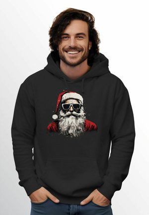 MoonWorks WEIHNACHTEN MOTIV SANTA CLAUS COOL UGLY XMAS - Kapuzenpullover - schwarz