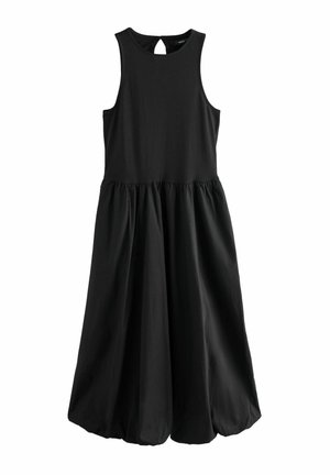 TALL FIT - SLEEVELESS RACER PUFFBALL MIDI - Nappali ruha - black