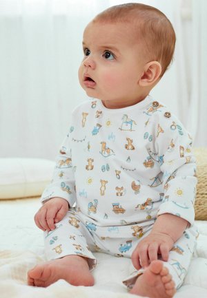 2 PIECE LIGHTWEIGHT SET - Trousers - white bear print baby