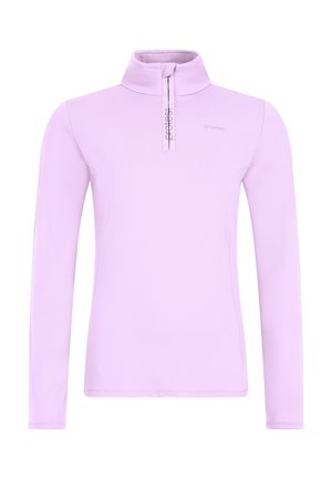 Lichtpaarse lange mouwen pullover met een hoge kraag en een half-ritsontwerp. Bevat het label "protest" in een subtiele print op de borst.