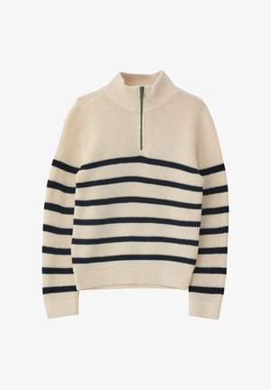 s.Oliver MET SCHIPPERSKRAAG - Strickpullover - helles sand