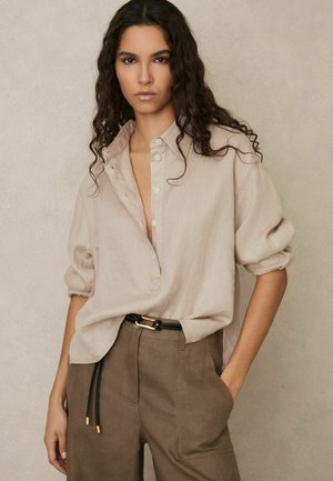 REGULAR FIT - NINA OVERHEAD OPEN-COLLAR  - Blouse - neutral