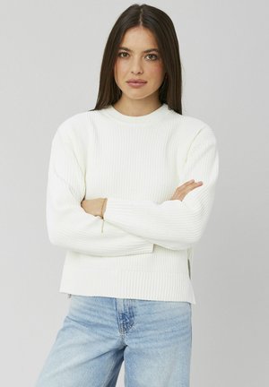 PULL ROND UNI - Pullover - blanc écru