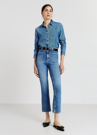 Calliope CROPPED FLARE - Jeans a sigaretta - blu denim medio