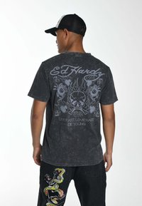 Ed Hardy MONO-FLASH-LOGO  - Camiseta estampada - charcoal