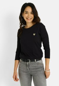 AVEC CŒUR BRODÉ - Camiseta de manga larga - noir