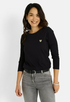 AVEC CŒUR BRODÉ - Camiseta de manga larga - noir