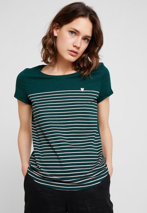 PRINTED STRIPE TEE - Print T-shirt - green/rose
