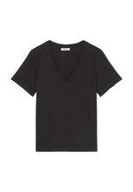 Marc O'Polo DENIM SHORTSLEEVE V NECK BASIC FIT - Basic T-shirt - black ...