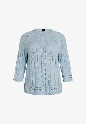 Zizzi, STRICKTOP MIT LOCHSTICKEREI UND 3/4-ÄRMELN - Džemper - skyride