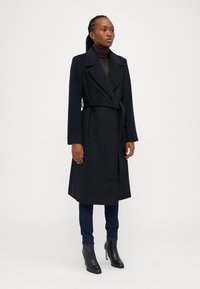Lauren Ralph Lauren Petite BELTED WOOL-BLEND WRAP COAT - Κλασικό παλτό - black
