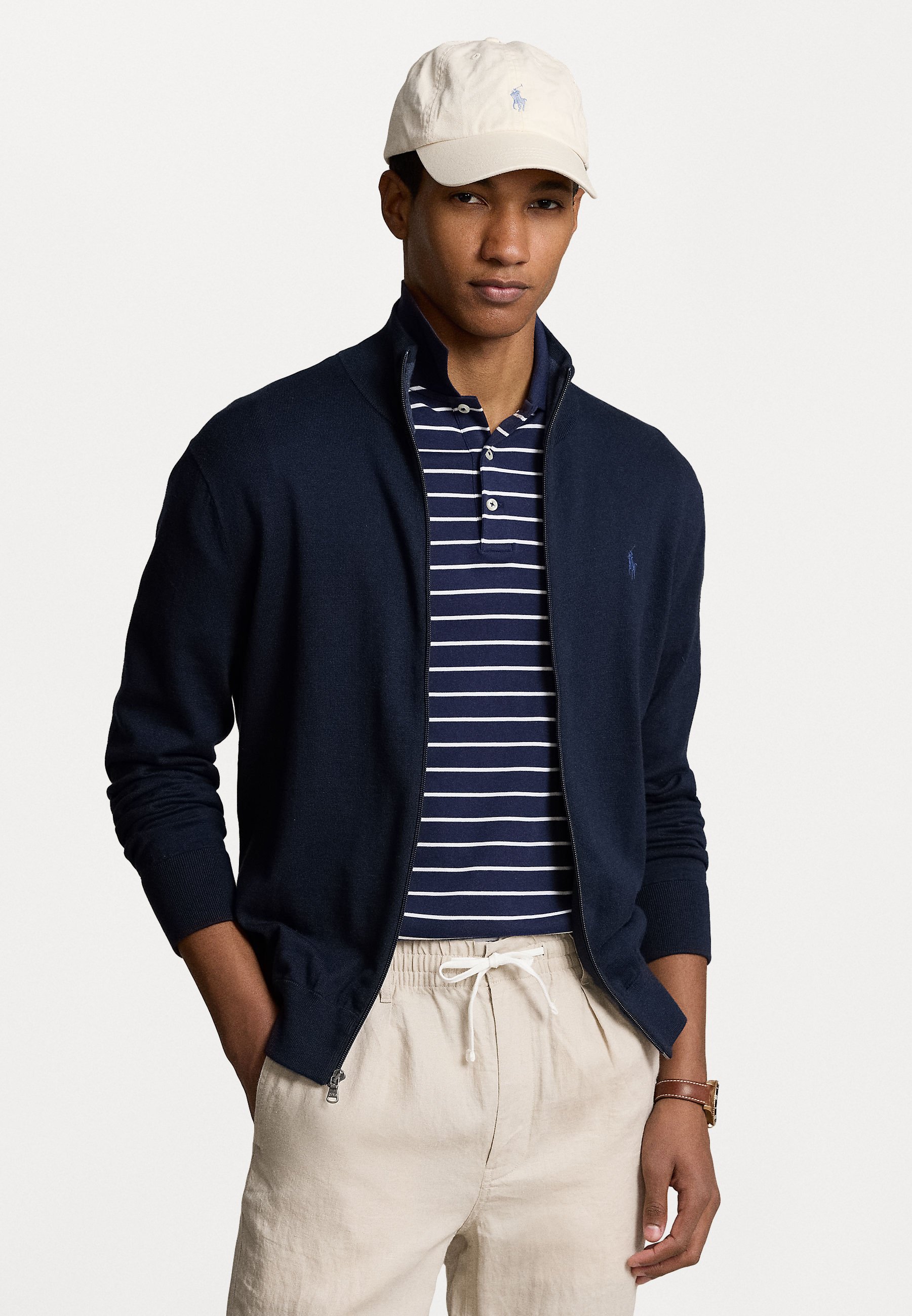 Polo Ralph Lauren COTTON FULL ZIP SWEATER Cardigan hunter navy