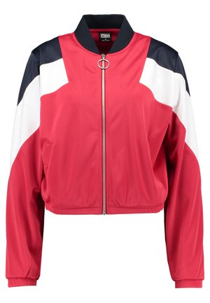 Urban Classics LADIES 3 TONE TRACK JACKET - Chaquetas bomber - firered/navy/white