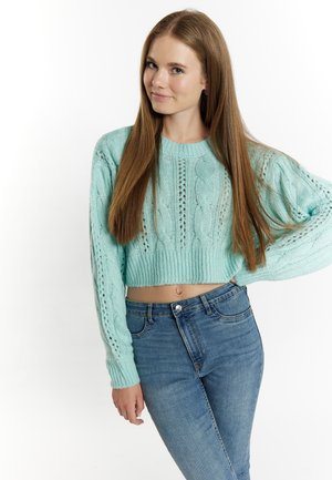 CROPPED BIANY - Strickpullover - aqua