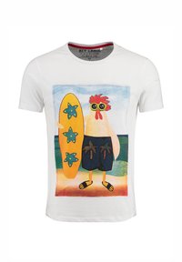 Key Largo MT SURFING CHICKEN - Camiseta estampada - white