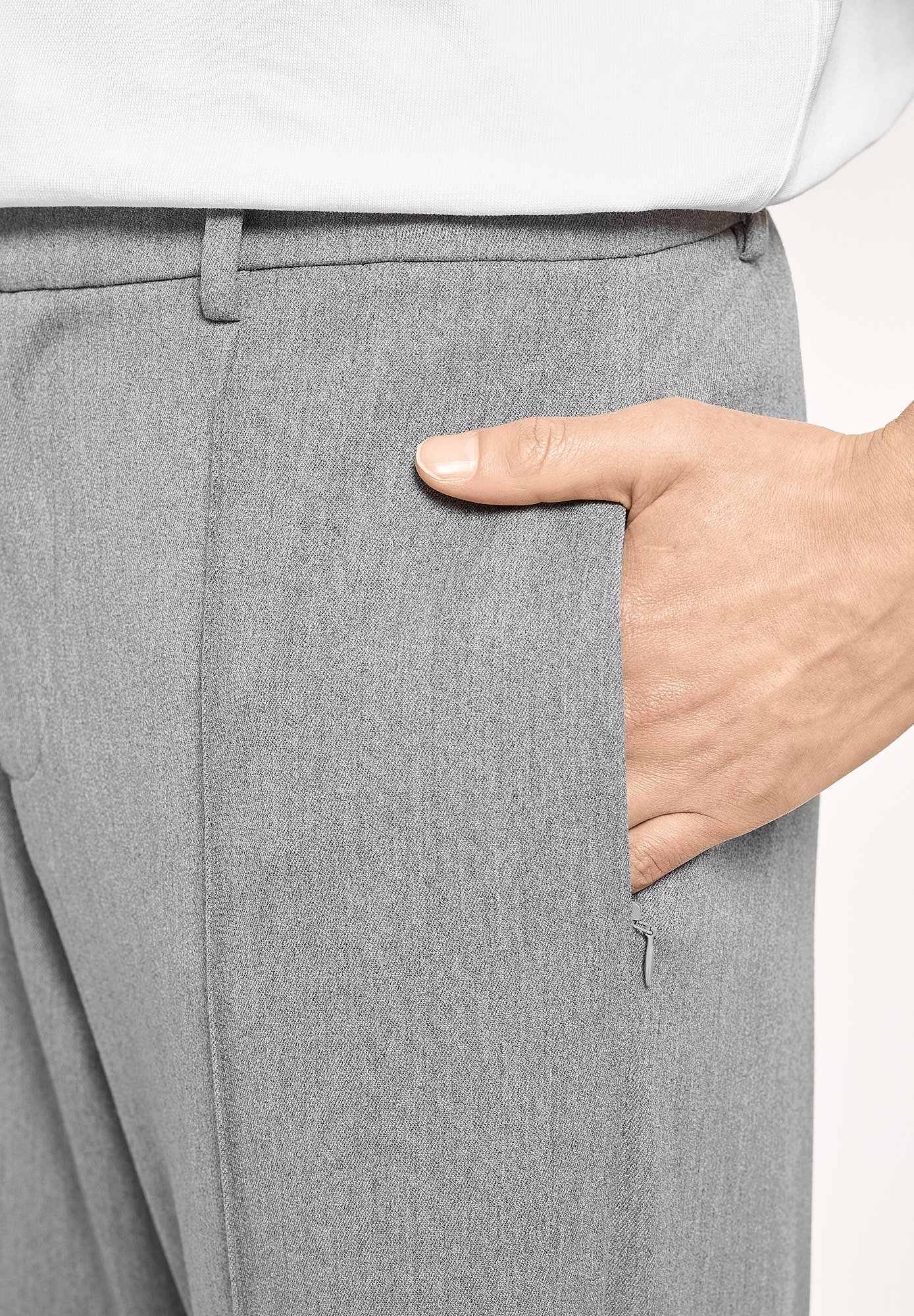 EIGHTYFIVE REGULAR TAILORED PANTS - Trousers - anthracit/grey