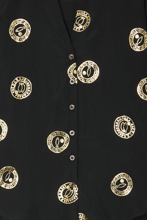 MILEY PLATE FOIL - Button-down blouse3