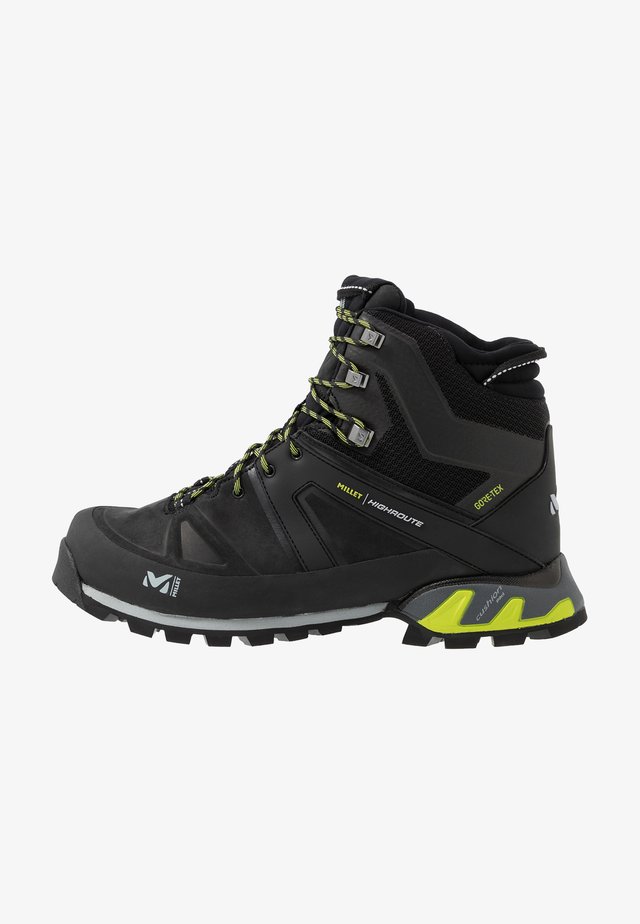 HIGHROUTE GTX - Botas de senderismo - black/acid green